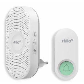   Stilo vezeték nélküli csengő 300m IP44 nyomógombos, AC 230V, beltéri - STI1603