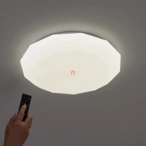   LED mennyezeti lámpa RGB+CCT, 24W, 1560lm, 380mm, gyémánt forma, csillogó búra, - Jazzy deLux DEL1615