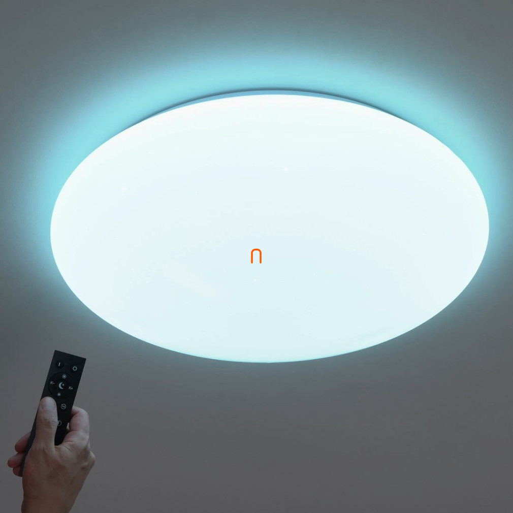 LED mennyezeti lámpa RGB+CCT, 48W, 3600lm, 50cm, kerek forma, csillogó búra, - Jazzy deLux DEL1616