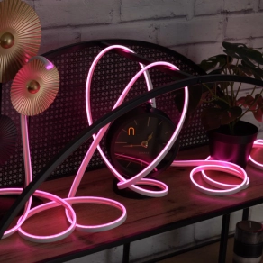   LED szalag neon flex pink, 5m, IP65,12V DC, 6W/fm, 300lm/m, 120LED/m, SMD2835  - DEL1645 deLux