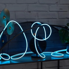   LED szalag neon flex jég kék, 5m, IP65,12V DC, 6W/fm, 300lm/m, 120LED/m, SMD2835  - DEL1646 deLux