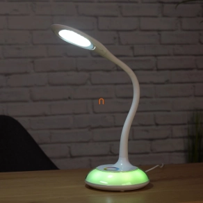  LED asztali lámpa, RGB talp, szabályozható fényerő, 5W, 550lm, 5000K, fehér, hálózati adapterrel - deLux DEL1685, hálózati adapterrel, 550 lm, 5 W