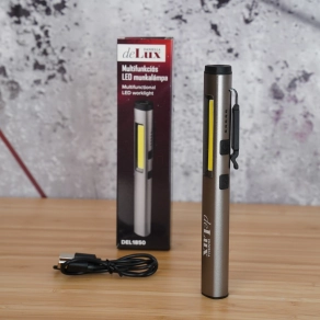   Multifunkciós LED toll lámpa, tölthető (800mAh), 400lm, mágneses, szürke színben - deLux DEL1850