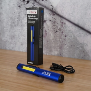   Multifunkciós LED toll lámpa, tölthető (800mAh), 400lm, mágneses, kék színben - deLux DEL1851 