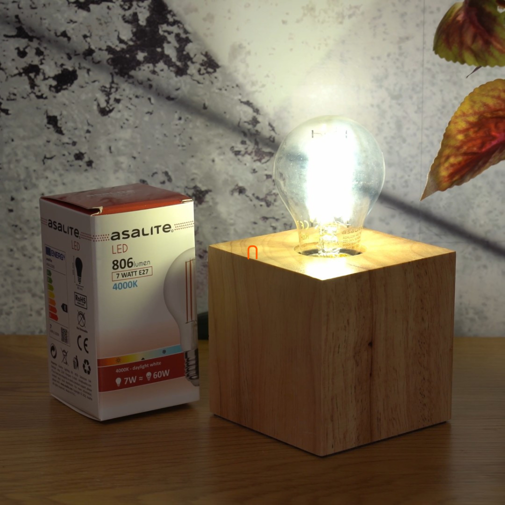 LED Izzó A60 filament gömb E27 7W 4000K, 810 lm