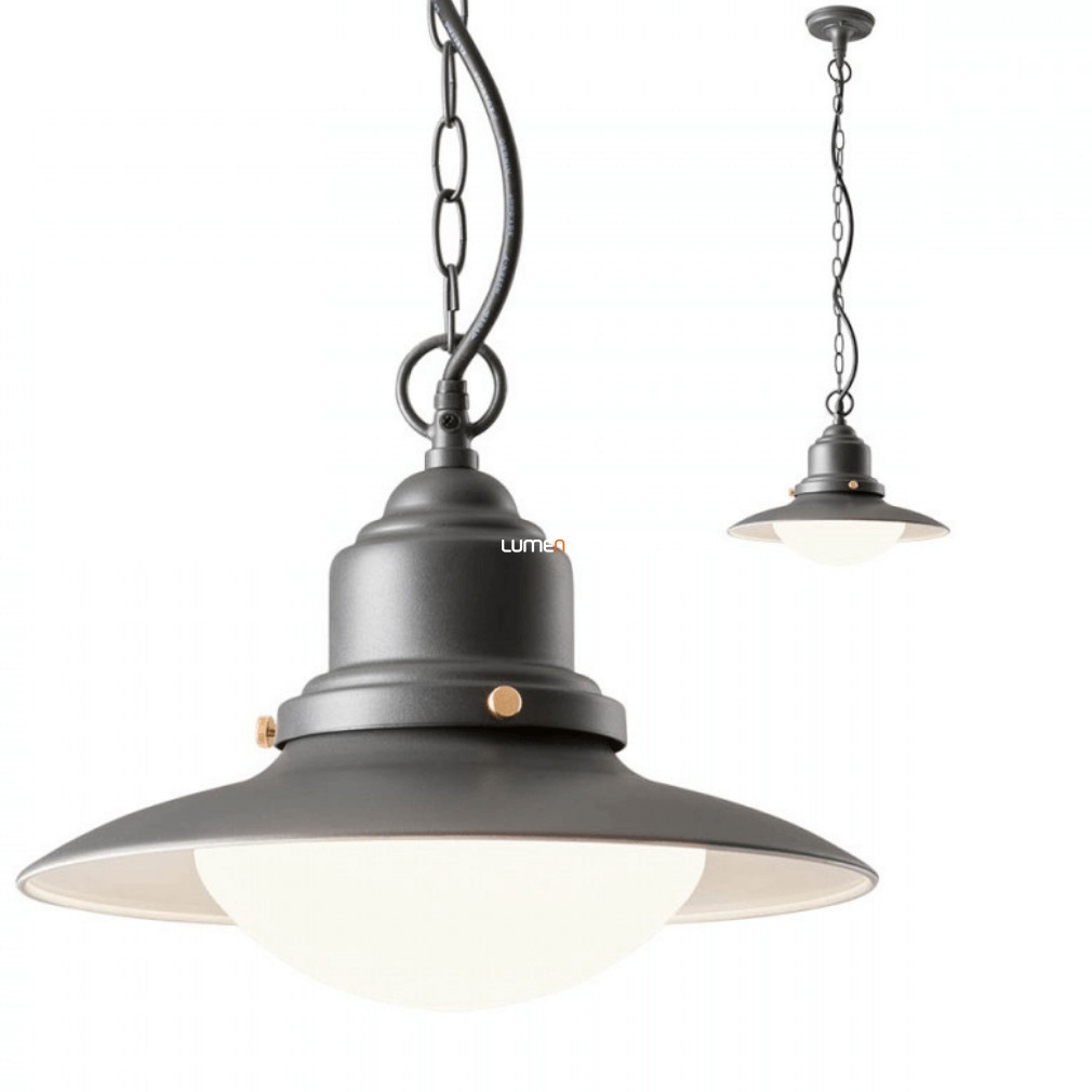 Kültéri függesztett lámpa 32 cm, antracit-opál - Elio Redo 90094