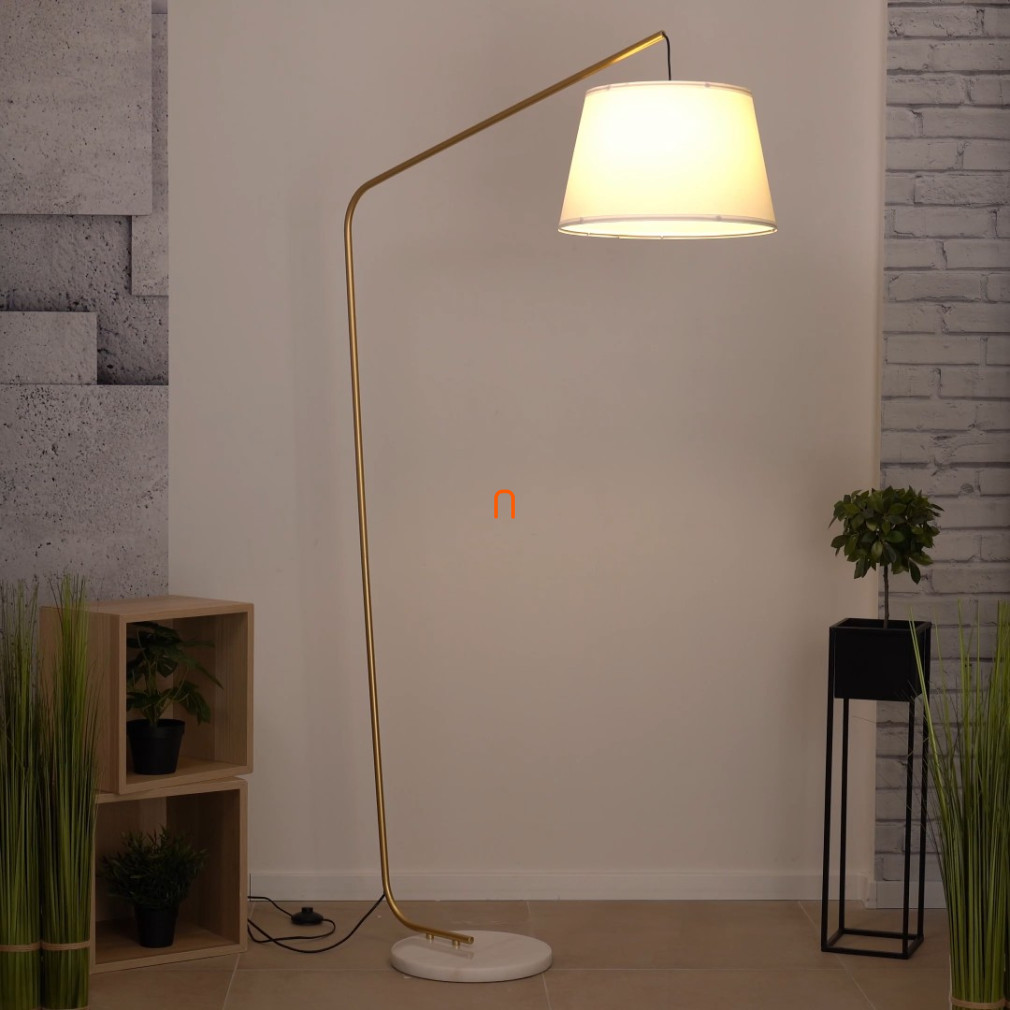 Szövet állólámpa bézs színben, 180 cm - Kermit Redo 01-3077, 1xE27 foglalattal