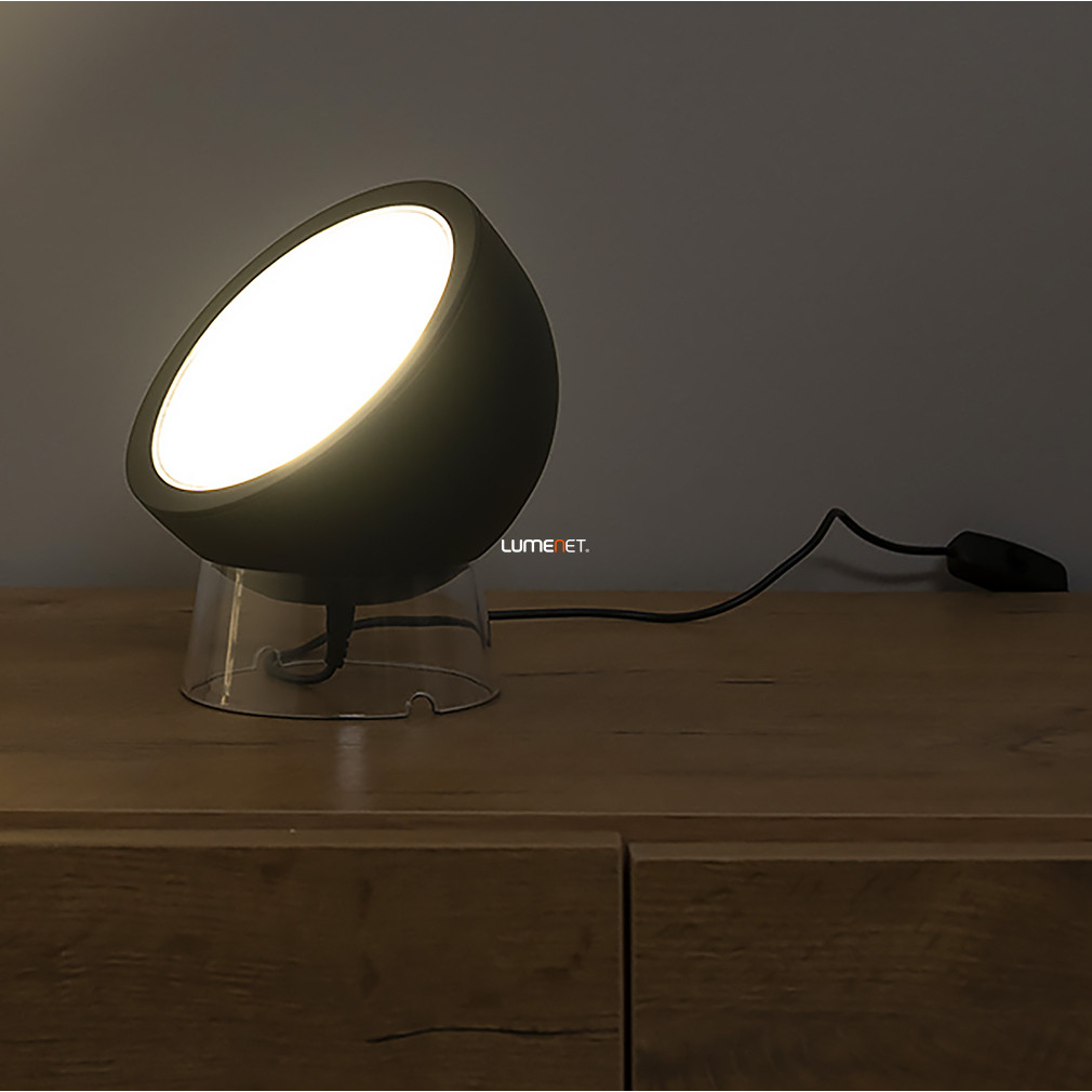 Connect Smart félgömb alakú asztali LED lámpa 9,5 W, fekete 15 cm - Globe Lutec 8500401012, applikációval szabályozható, Bluetooth, 2700-6500 K +RGB, 650 lm, 9,5 W