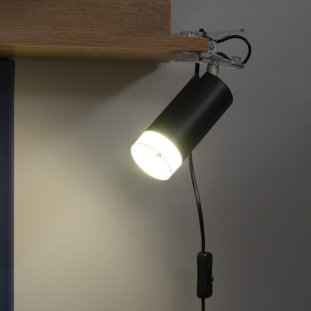 Connect Smart csíptetős LED lámpa 4,7 W, fekete 13 cm - Klipa Lutec 8505401012, applikációval szabályozható, Bluetooth, 2700-6500 K +RGB, 440 lm, 4,7 W