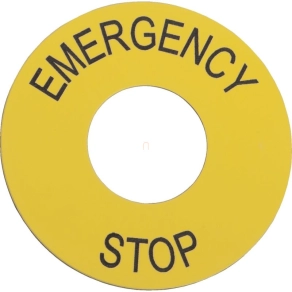   Schneider Electric Easy Harmony XB2 - ZB2BY9330C - Köralakú felirati tábla, Ø60 mm, jelölt EMERGENCY STOP, műanyag