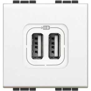 BTICINO N4285C2 LL dupla USB töltő fehér