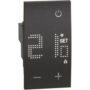 BTICINO LivingNow szobatermosztát 230V fekete KG4441