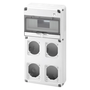   Gewiss kombinált ipari elosztódoboz fekete, 10 mod.+2x16A + 2x16/32A férőhely IP65 68003N
