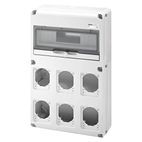  Gewiss kombinált ipari elosztódoboz fekete, 14 mod.+6x16/32A férőhely IP65 68008N