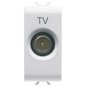   Gewiss Chorus fényes fehér TV aljzat, végzáró, 1 modulos GW10361