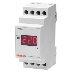   Gewiss digitális feszültségmérő DIN sínre 0-500V közvetlen csatlakozás, 2 modul (96867)
