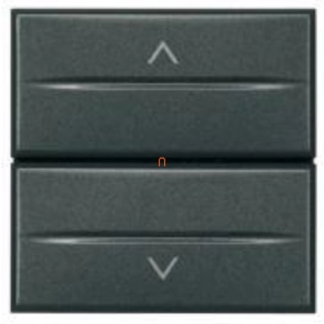   BTICINO Axolute dupla nyomógomb, 2 mod, fekete reteszelt HS4037/2