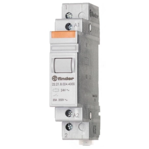   Finder 22.21.8.230.4000 sorbaépíthető monostabil relé, 20A (AC-7a), 1NO, 230V AC,