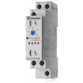   Finder 80.01.0.240.0000 időrelé 1CO 16A 12-240V AC/DC többfeszültségű többfunkciós