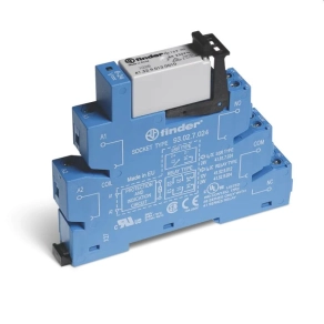   Finder 38.52.8.230.0060 csatoló relé modul, csavaros csatlakozás, 2 váltóérintkező 8 A, vezérlőfeszültség: 240 V AC/220 V DC