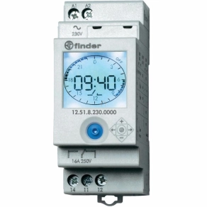   Finder 12.51.8.230.0000 kapcsolóóra sínre, digitális, napi és heti (NFC-s is) 1CO(váltó) 230V