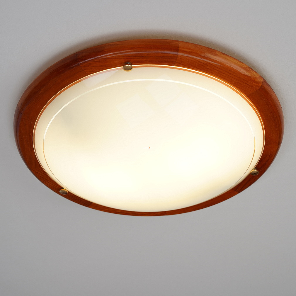 Kerek mennyezeti lámpa, fa keretes - Luce Design 07/03812