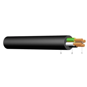 H07RN-F 3x 2,5 fekete (100) 450/750V gumikábel (GT)