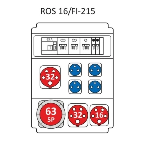   Ipari kombináció Standard, 16modul kisfeszültségű elosztótábla, védelemmel ROS 16/FI-215/S (203089) SEZ
