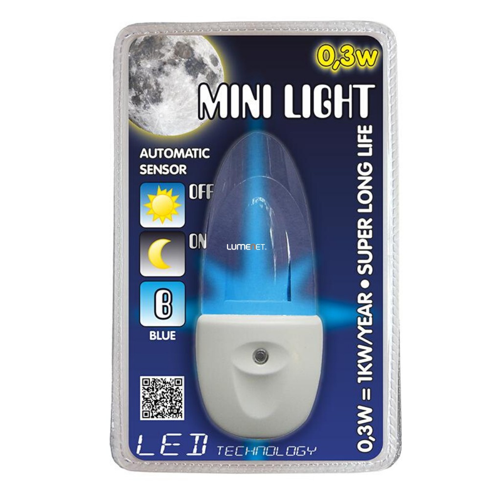 Éjszakai irányfény alkonykapcsolóval kék, fehér - Mini Light Prezent 1611
