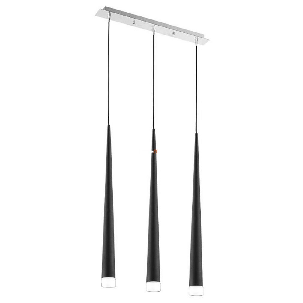 Függesztett lámpa három foglalattal, fekete-króm-opál - Ebony Luxera 48003