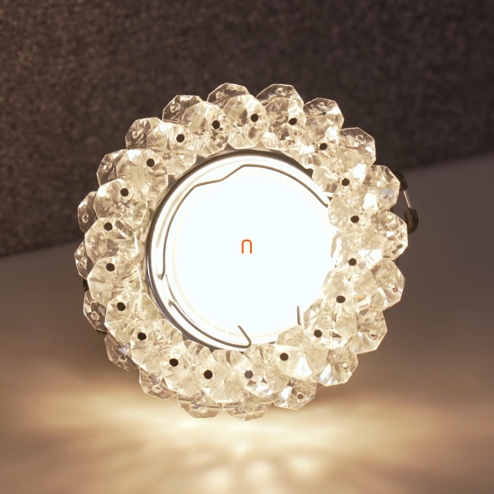 Süllyesztett kristály spot lámpa, 10 cm, króm - Crystals Emithor 71025