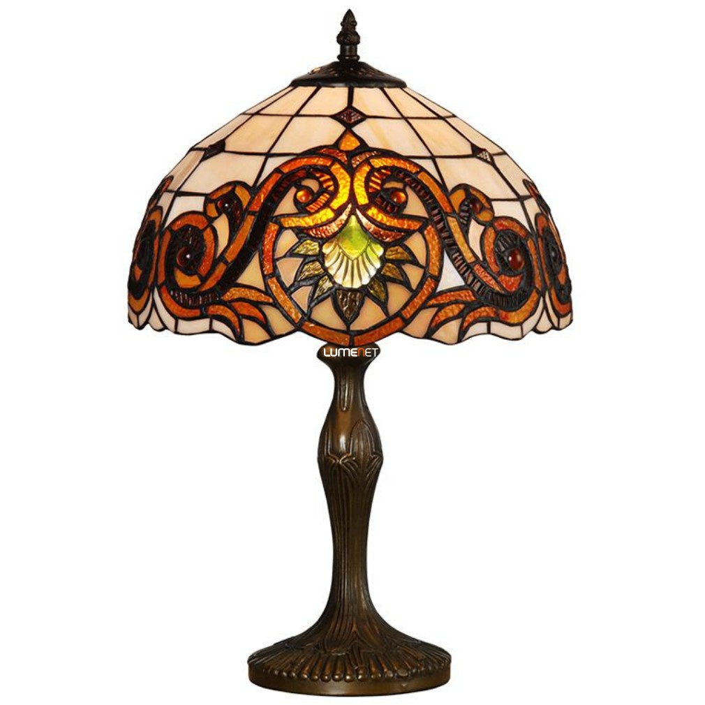 Tiffany asztali lámpa, inda mintás, 49 cm - Prezent 96, 1xE27 foglalattal