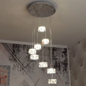   Függesztett kristály LED lámpa 40 W, melegfehér, króm - Knox Luxera 62415