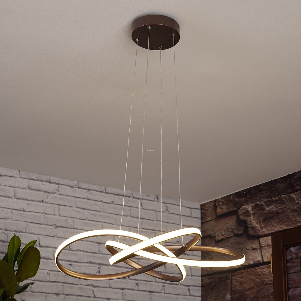 Függesztett LED lámpa 40 W, melegfehér, barna-fehér színű - Passo Luxera 18202