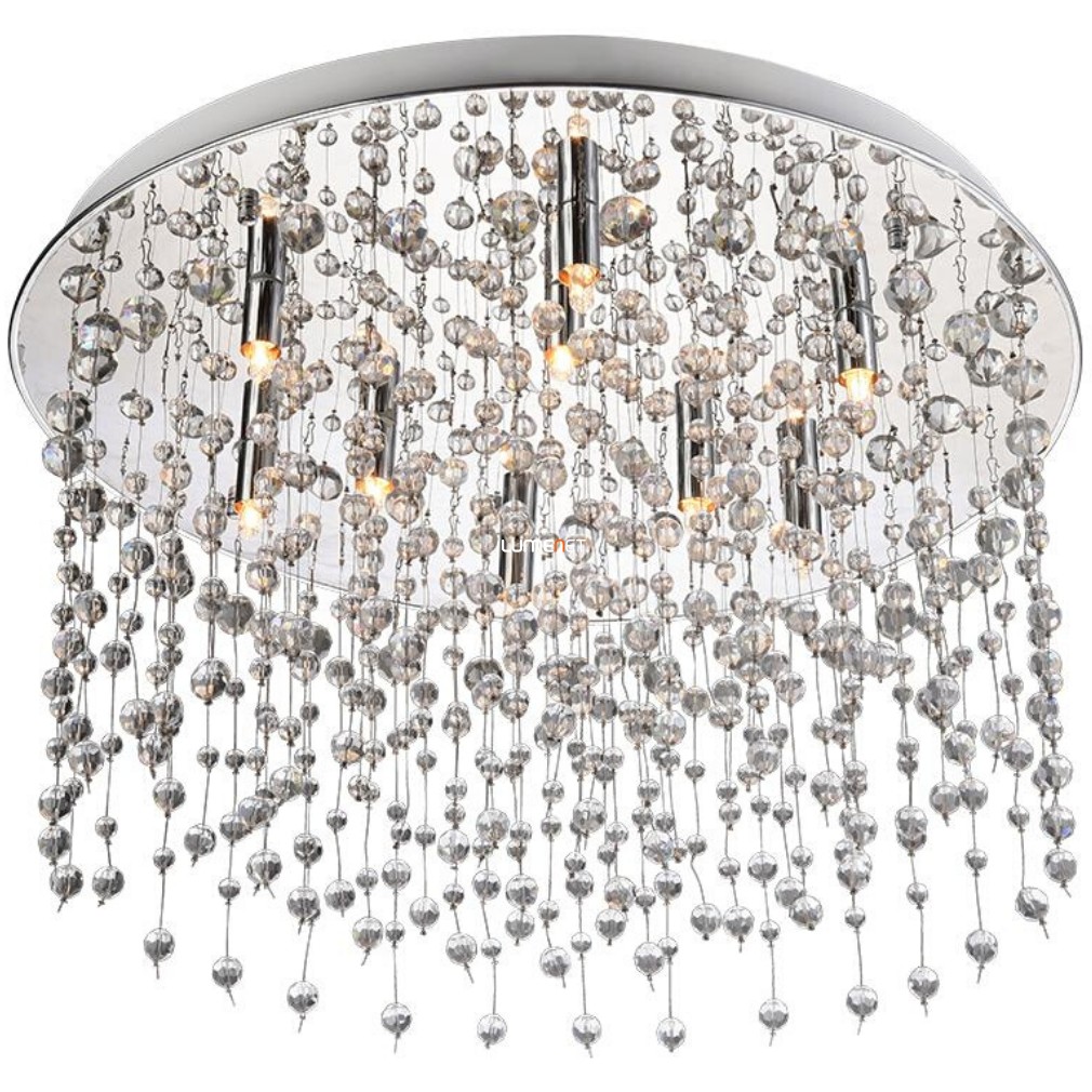 Mennyezeti kristály lámpa kilenc LED fényforrással, króm - Rain Luxera 32320