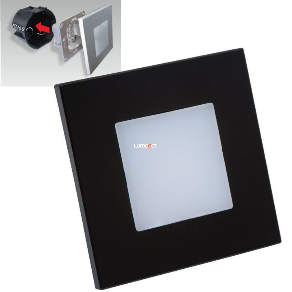 Süllyesztett LED lépcsővilágító 1 W LED modul, hidegfehér, fekete - Step Light Emithor 