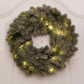  LED dekoráció – adventi koszorú, 40 cm, 2x AA, beltéri, meleg fehér, időzítő