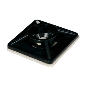   Kábelkötegelő talp 19x19mm öntapadós, csavarozható fekete, SPP 19X19 FA Kopos