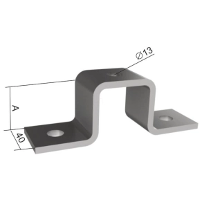   Kábeltálca/kábellétra szerelési kiegészítő idom 82x40 erősített omega kengyel, VS 41X14 F Kopos