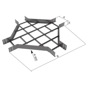   Kábeltálca kereszt-idom 60x500mm tűzálló Sendzimir, KLKR 60X500 S Kopos