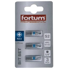   Fortum behajtó szett PZ3 1/4-es kereszt hornyú 3db/csomag 4741303