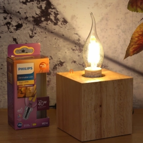   Philips E14 LED gyertya víztiszta 3,4W 470lm extra melegfehér szabalyozható- 40W izzó helyett (Calssic WarmGlow)