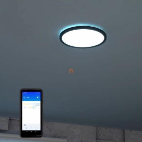   WiZ Super Slim Wi-Fi, Bluetooth 14W 1300lm 2700-6500K szabályozható mennyezeti LED lámpa 24cm, fekete