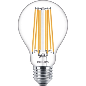   LED körte 17W E27 2452lm 2700K meleg fehér fényforrás filament COG 300fok Ra80 230V Classic LED A67 átlátszó dxh=70x128mm 929002055092 Philips