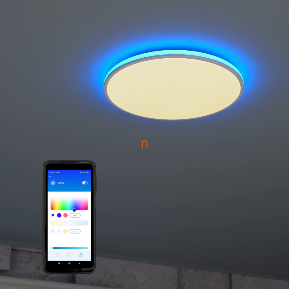 WiZ Rune 21W 2100lm 2700-6500K RGBW mennyezeti LED lámpa, fehér
