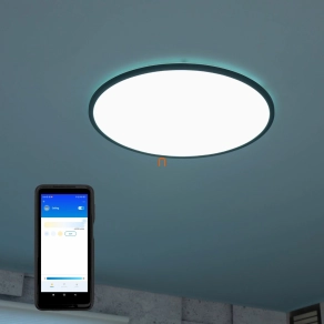   WiZ Super Slim Wi-Fi, Bluetooth 36W 3800lm 2700-6500K mennyezeti LED lámpa, fekete