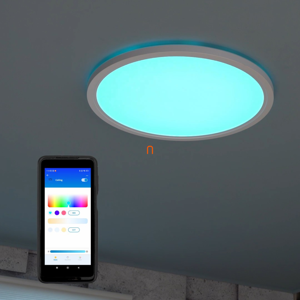 WiZ okos mennyezeti LED lámpa, 2200-6500 K, 32 W, fehér (SuperSlim RGBW)