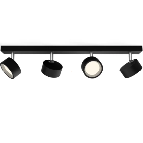   Philips karos LED spot lámpa, melegfehér, 4x5,5 W, fekete színben (Brecia Spot)