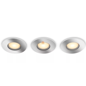   Philips Hue süllyesztett spot lámpa, króm 3db/csomag + DIM Switch (Adore White Ambiance)