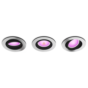   Philips Hue süllyesztett spot lámpa, kerek, ezüst 3db/csomag (Centura White and Color Ambiance)